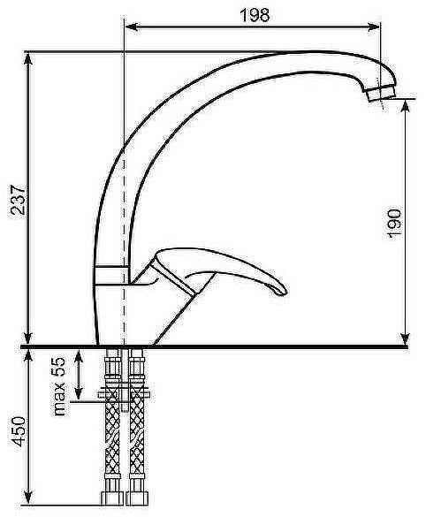 Смеситель для кухни Ulgran Quartz UQ-007-09 Асфальт