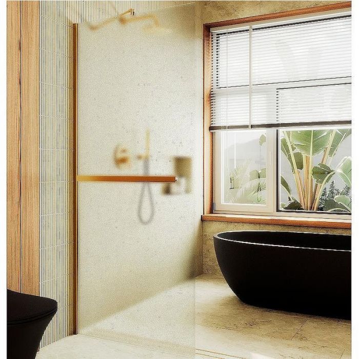 Душевая перегородка Maybah Glass MGD-737-3ш 890x1950 в широком профиле Золото стекло сатиновое