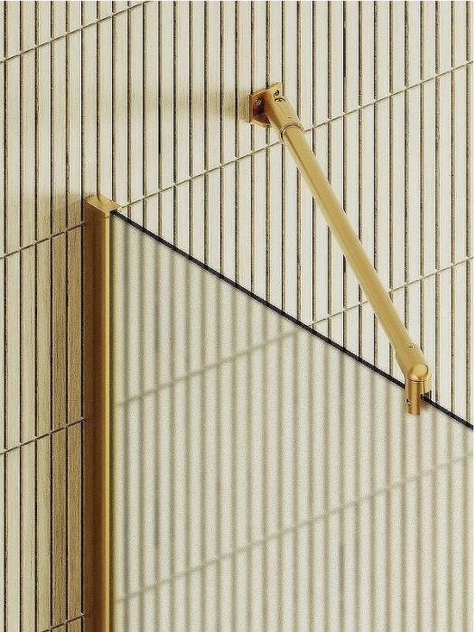 Душевая перегородка Maybah Glass MGD-737-3ш 890x1950 в широком профиле Золото стекло сатиновое