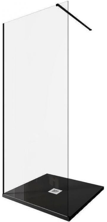 Душевая перегородка Allen Brau Infinity 1 90 3.21009.BBA профиль Черный браш стекло прозрачное