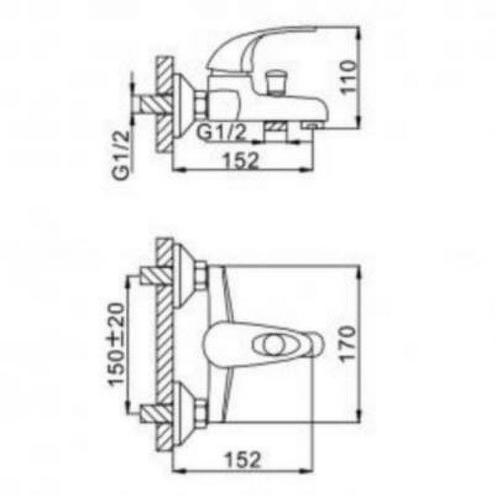 Смеситель для ванны Frap H02 F3002-B Хром