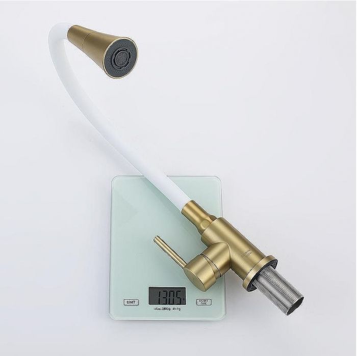 Смеситель для кухни Splenka S201.4308.03 Золото матовое Белый