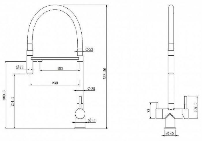 Смеситель для кухни Abber Wasser Kreis AF81141G Золото матовое Черный матовый
