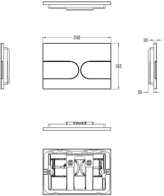 Клавиша смыва Wonzon & Woghand WW-IB233-BG цвет Брашированное золото