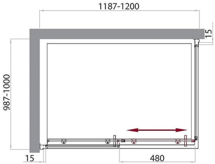 Душевой уголок BelBagno Uno 120х100 UNO-AH-1-120/100-C-Cr профиль Хром стекло прозрачное