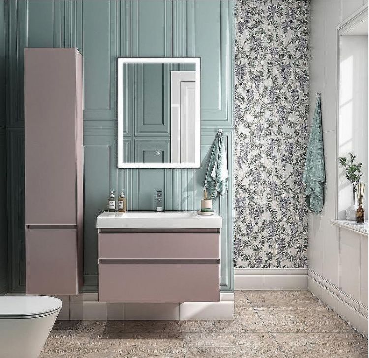 Шкаф пенал Kerama Marazzi Cubo 35 L CUB.165Lh\MAL подвесной Мальва матовая