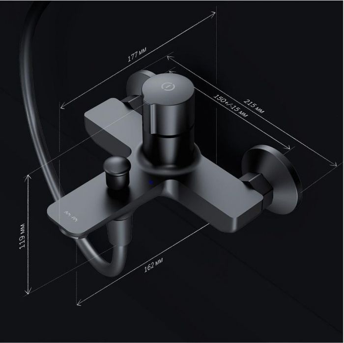 Смеситель для ванны AM.PM X-Joy F85A10522 Черный матовый