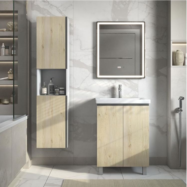 Тумба под раковину Vigo Yuma 60 346 цвет Дуб Давос Белый