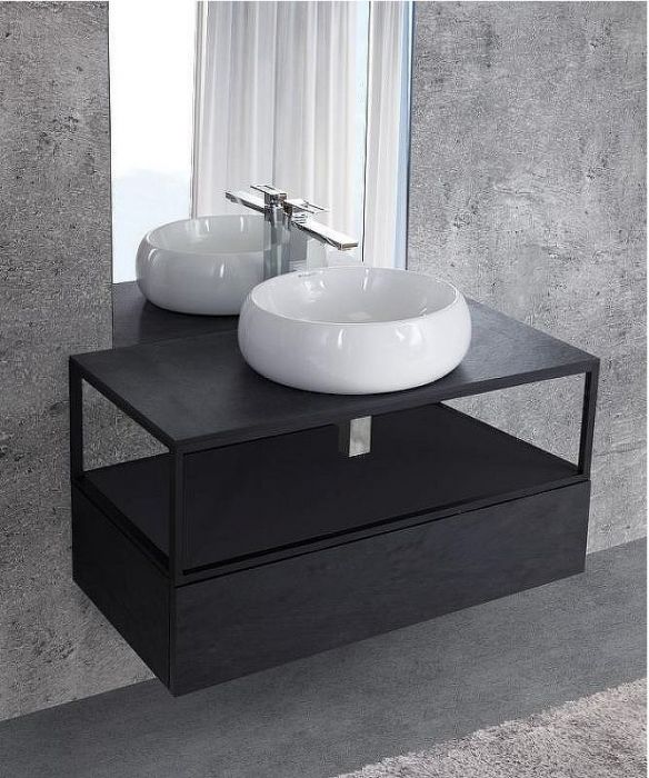 Тумба Cezares Cadro 70 CADRO-70-1C-SO-NR-BLUM подвесная Nero