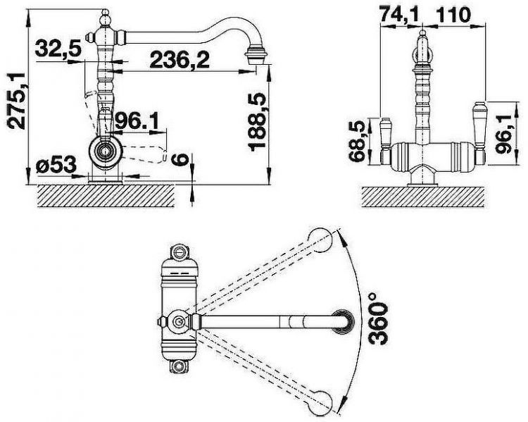 Смеситель для кухни Blanco Sora 524217 Хром