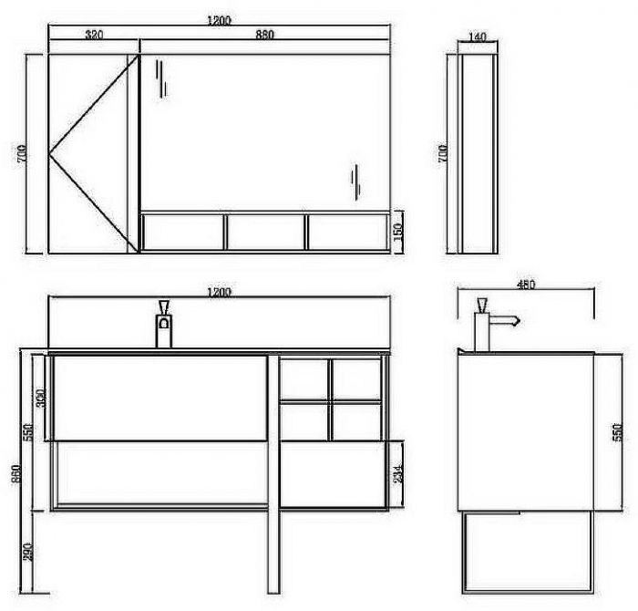 Комплект мебели для ванной Orans BC-NL014-1200 120 014NL12 подвесная Белый Бежевый