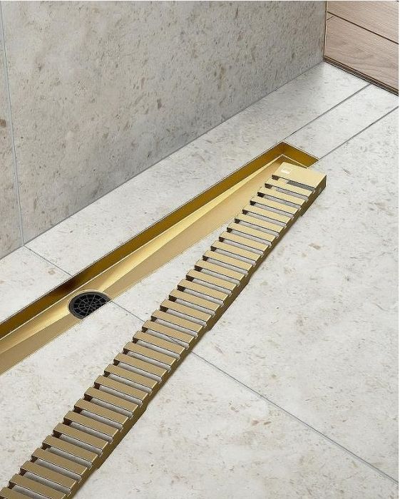 Душевой лоток Timo Drain System 90 DS230109/17 с решеткой Золото матовое