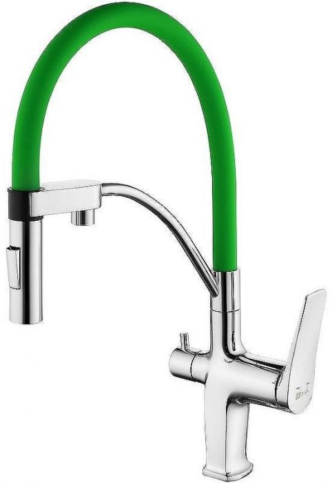 Смеситель для кухни Lemark Comfort LM3074C-Green Хром Зеленый