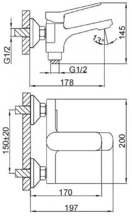 Смеситель для ванны Frap H62-9 F3262-9 Оружейная сталь