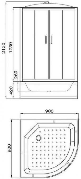 Душевая кабина Parly Classic Эконом 90x90 EC921 без гидромассажа