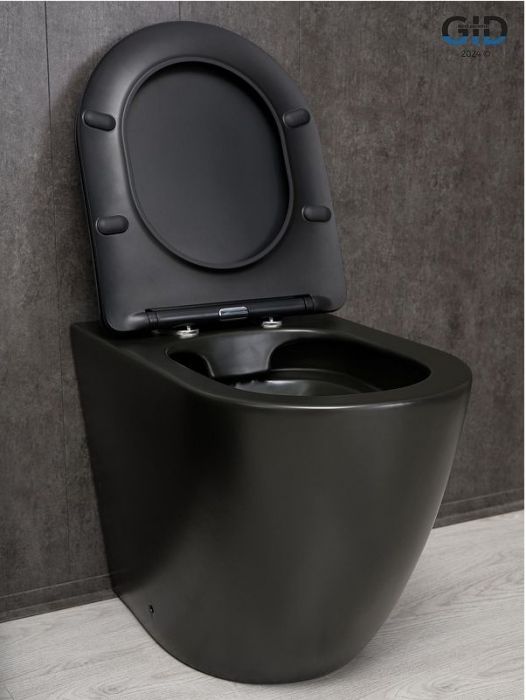 Унитаз Gid Convexo TRS-269BM 62214Y приставной цвет Черный матовый с сиденьем Микролифт
