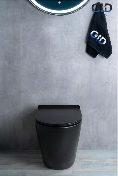 Унитаз Gid Convexo TRS-269BM 62214Y приставной цвет Черный матовый с сиденьем Микролифт