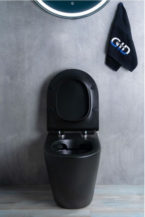 Унитаз Gid Convexo TRS-269BM 62214Y приставной цвет Черный матовый с сиденьем Микролифт