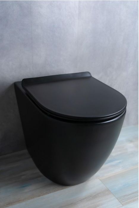 Унитаз Gid Convexo TRS-269BM 62214Y приставной цвет Черный матовый с сиденьем Микролифт