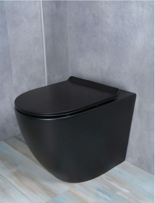 Унитаз Gid Convexo TRS-269BM 62214Y приставной цвет Черный матовый с сиденьем Микролифт