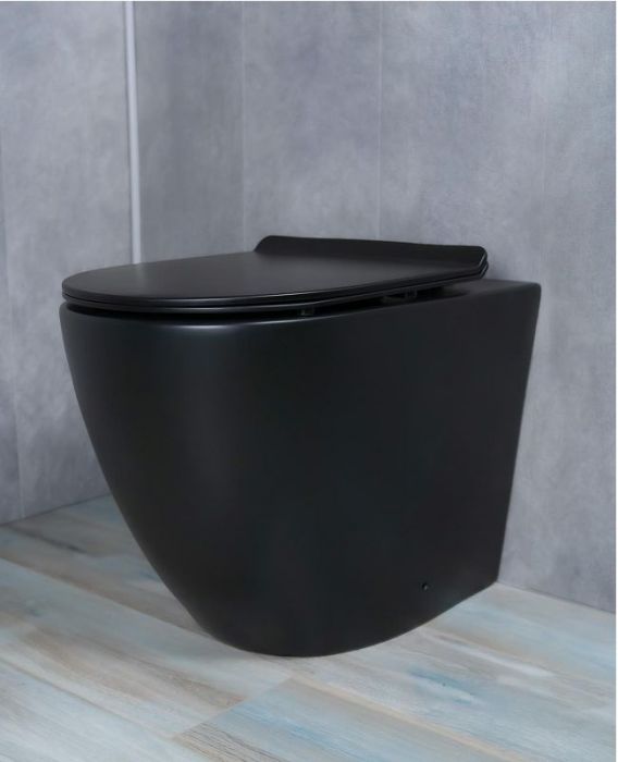 Унитаз Gid Convexo TRS-269BM 62214Y приставной цвет Черный матовый с сиденьем Микролифт