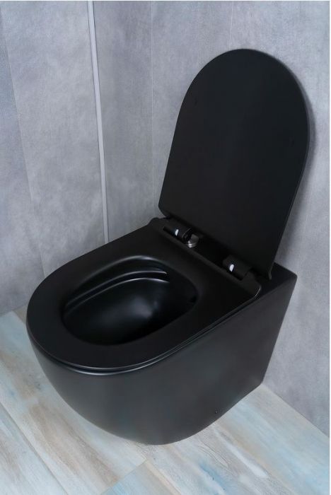 Унитаз Gid Convexo TRS-269BM 62214Y приставной цвет Черный матовый с сиденьем Микролифт