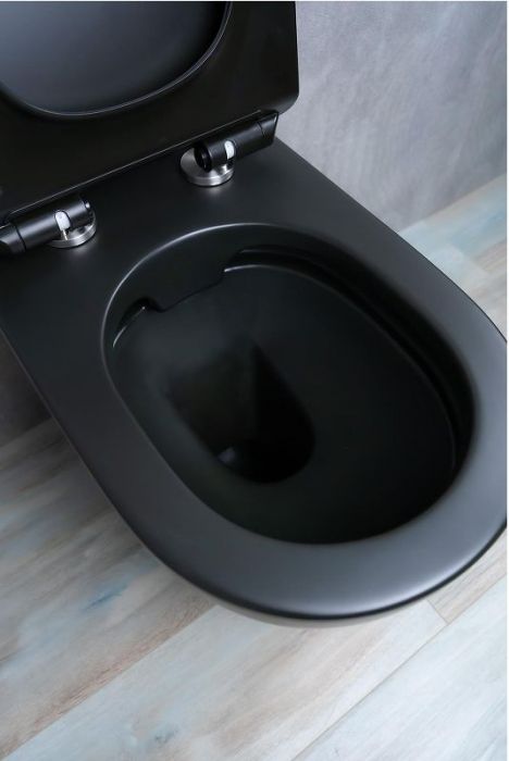 Унитаз Gid Convexo TRS-269BM 62214Y приставной цвет Черный матовый с сиденьем Микролифт