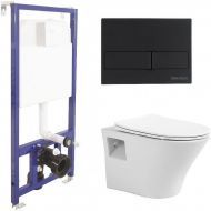 Комплект унитаза Avimano Promotion 1000080 с инсталляцией Berges Novum L5 040215 с сиденьем Микролифт и Черной матовой клавишей смыва