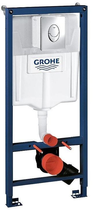 Комплект унитаза с инсталляцией Grohe Rapid SL 39195001 цвет Белый с сиденьем Микролифт и клавишей смыва цвет Хром
