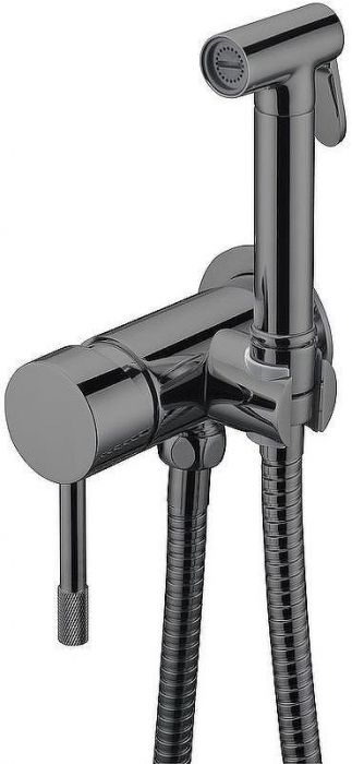 Гигиенический душ со смесителем Boheme Uno 467-SGM Оружейная сталь глянцевая
