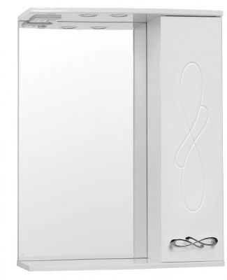 Зеркало со шкафом Style Line Венеция 65 С с подсветкой Белый глянец