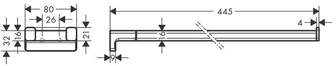 Hansgrohe AddStoris Полотенцедержатель 44.5см., двухрожковый, цвет: хром