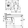 Hansgrohe Logis Смеситель для раковины, настенный, с донным клапаном, цвет: хром