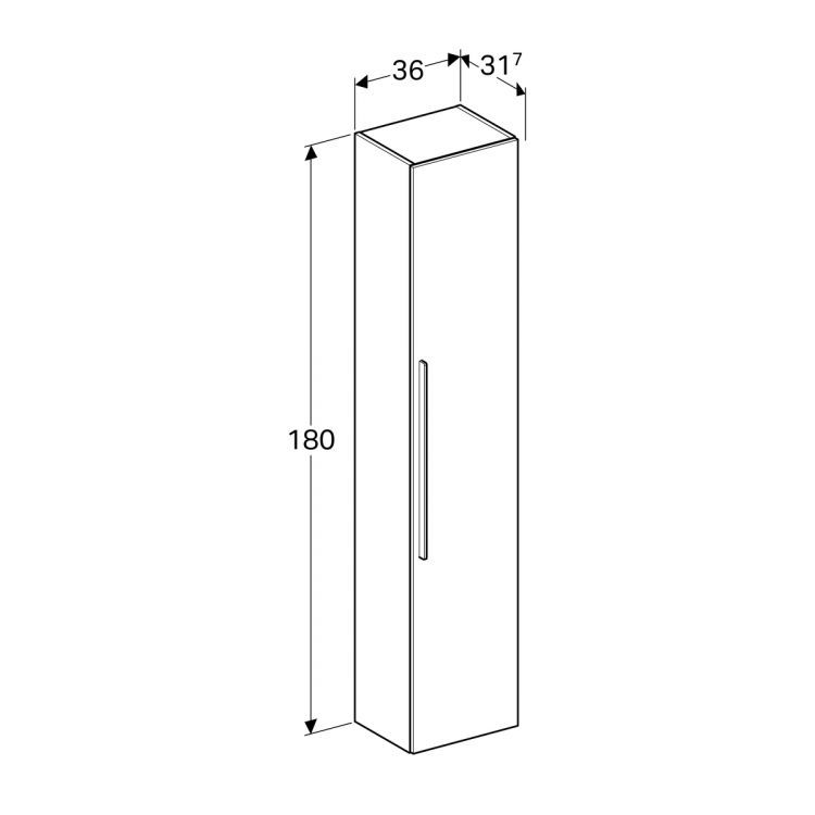 Пенал для ванной Geberit iCon, 36x31, платина [840002000]