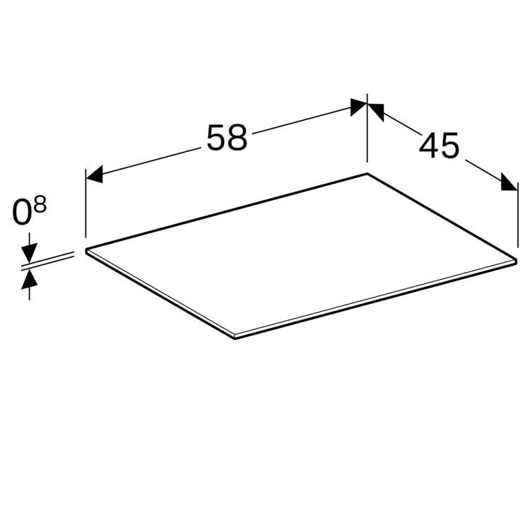 Стеклянная полка для шкафчика Geberit Xeno? 58х0.8х45 [500.524.00.1]