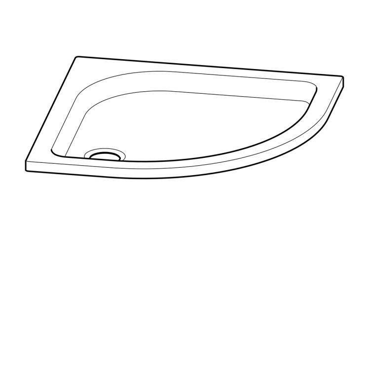 Душевой поддон Geberit Renova угловой круглый, 80х80 см [652200000]