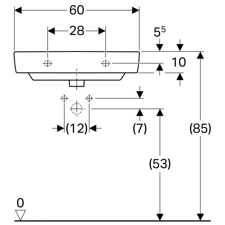 Раковина Geberit Renova Nr.1 Comprimo, 226160000