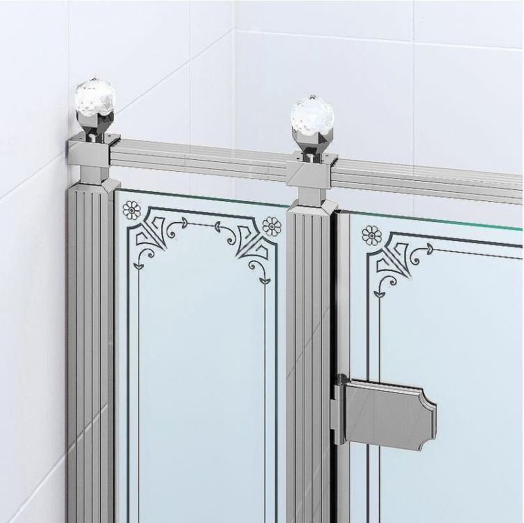 Душевой уголок Ambassador Royal 90x90 18015108-L профиль Хром стекло прозрачное с рисунком Душевой уголок Ambassador Royal 90x90 18015108-L профиль Хром стекло прозрачное с рисунком