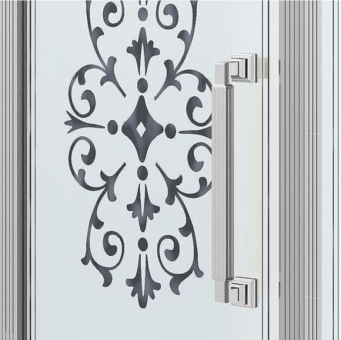 Душевой уголок Ambassador Royal 90x90 18015108-L профиль Хром стекло прозрачное с рисунком