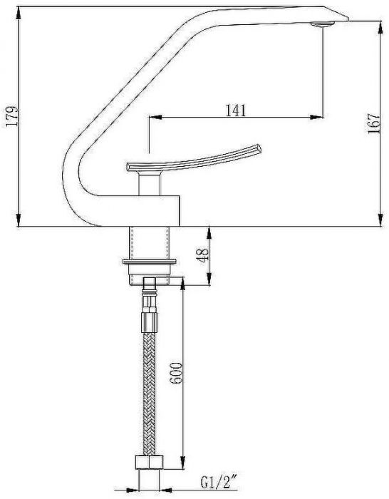 Смеситель для раковины Boch Mann Hoe B BM9633 Черный матовый