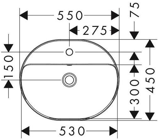 Hansgrohe Xuniva U Раковина 55х45см., 1 отв., встраиваемая, цвет: белый