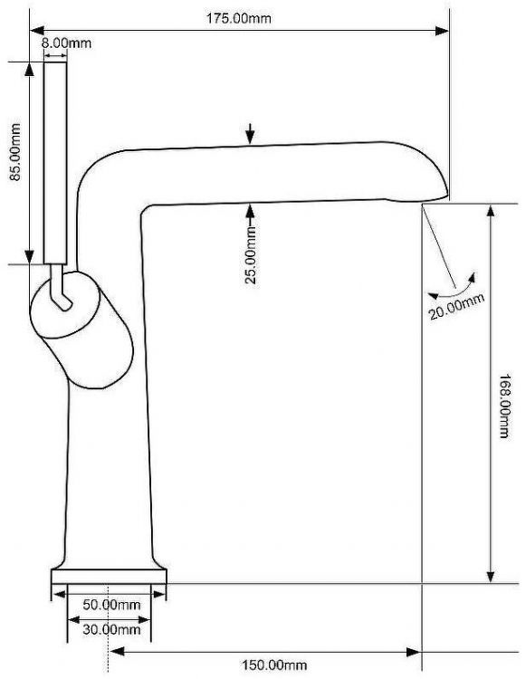 Смеситель для раковины Royce Elite RCM-111501BL Черный матовый Смеситель для раковины Royce Elite RCM-111501BL Черный матовый