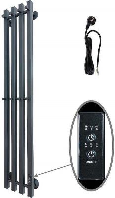 Электрический полотенцесушитель Маргроид Inaro профильный 1200x180 Inaro-12018-1081-9005R правый Черный матовый