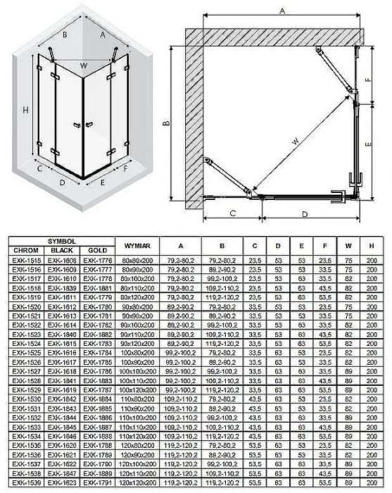 Душевой уголок New Trendy Avexa Chrome 80х110 EXK-1518 профиль Хром стекло прозрачное