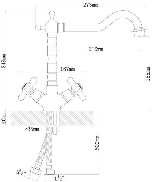 Смеситель для кухни Dr. Gans Прима 329.05H.1113.700 цвет Бронза Смеситель для кухни Dr. Gans Прима 329.05H.1113.700 цвет Бронза
