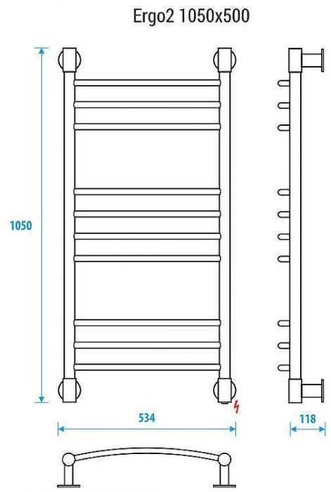 Электрический полотенцесушитель Energy Ergo 2 1050х500 EETR0ERGO2105500000 Хром