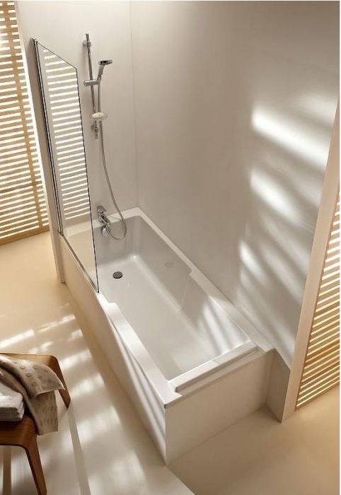 Шторка на ванну Jacob Delafon Struktura 80x140 E6D042-GA профиль Хром стекло прозрачное