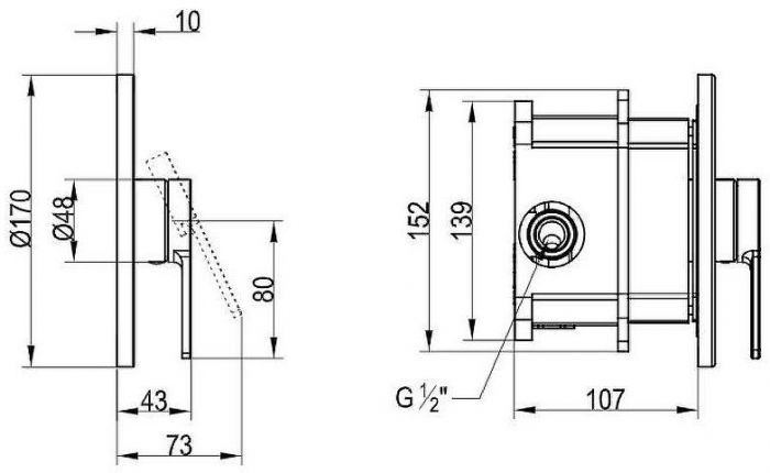 Смеситель для душа Villeroy&Boch Architectura TVS10335200061 Хром
