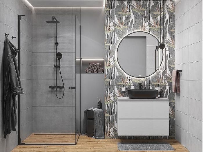 Зеркало Cersanit Eclipse 80 64147 с подсветкой Черное с датчиком движения