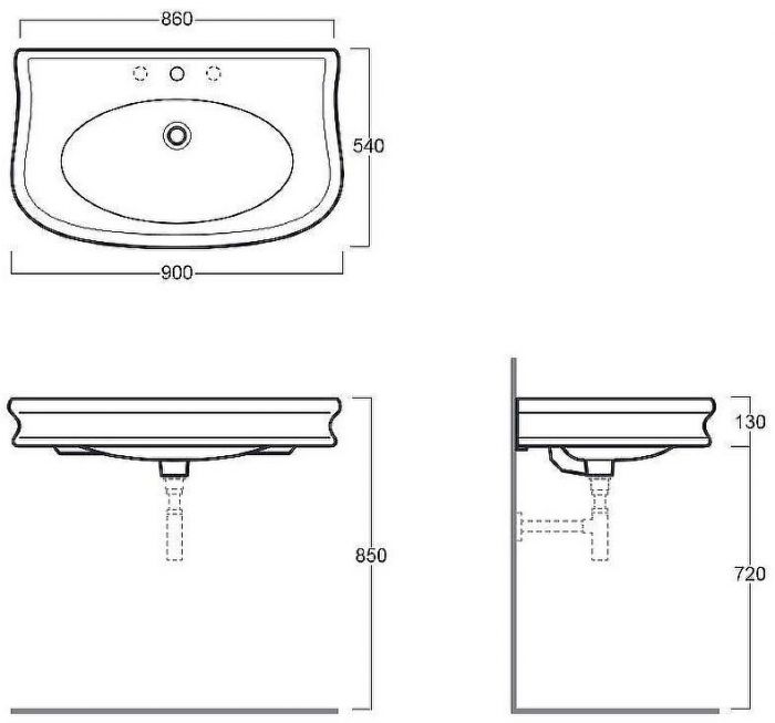 Раковина Simas Lante 90 LA11bi*1 Белая